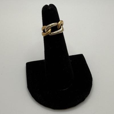 Bicolor 14K Chainlink Style Ring (ST-HS)