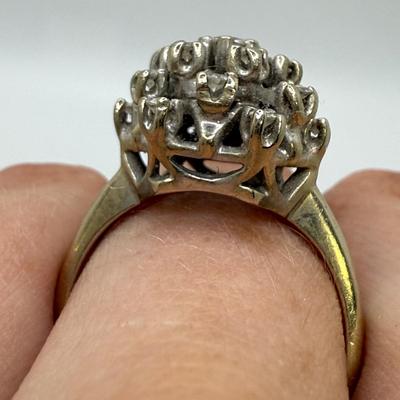 Fire-Lite 14K White Gold Diamond Cluster Ring (ST-HS)