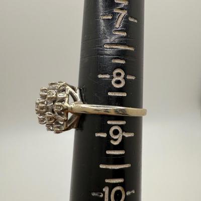 Fire-Lite 14K White Gold Diamond Cluster Ring (ST-HS)