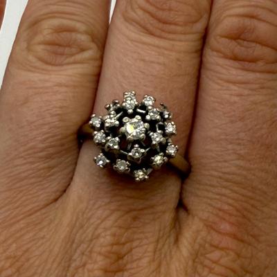 Fire-Lite 14K White Gold Diamond Cluster Ring (ST-HS)