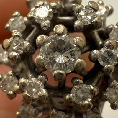 Fire-Lite 14K White Gold Diamond Cluster Ring (ST-HS)