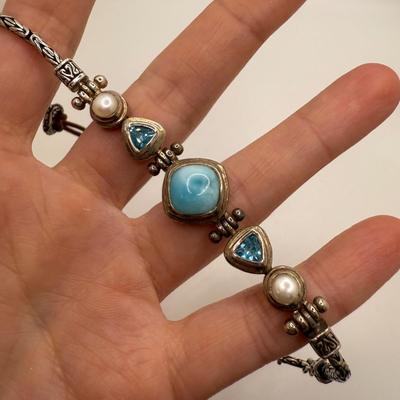 Larimar Gemstones with Sterling Silver (ST-HS)