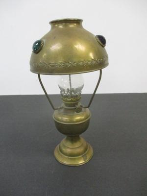 Antique Oil Lamp Brass Kerosene Light Star of David