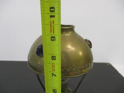 Antique Oil Lamp Brass Kerosene Light Star of David