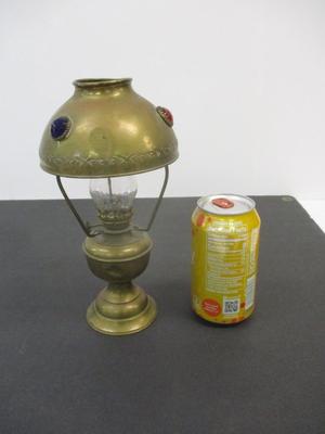 Antique Oil Lamp Brass Kerosene Light Star of David