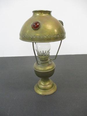 Antique Oil Lamp Brass Kerosene Light Star of David