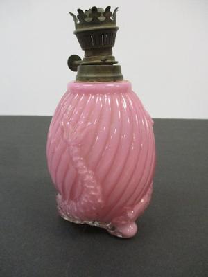 Antique Pink Dolphin Oil Lamp