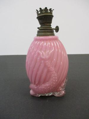 Antique Pink Dolphin Oil Lamp