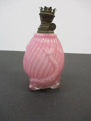 Antique Pink Dolphin Oil Lamp