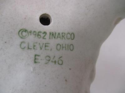 Inarco 1962 Vintage Ceramic Cup With Grape Leaves & Two Handles