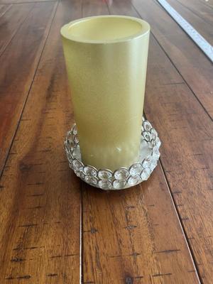 Sale Photo Thumbnail #170: Crystal candle holder with LED candle w/timer