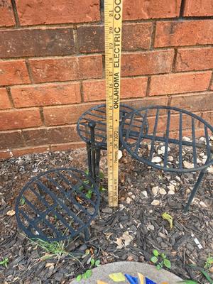 Sale Photo Thumbnail #197: Black iron 3 tier plant stand
