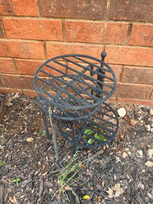 Sale Photo Thumbnail #199: Black iron 3 tier plant stand