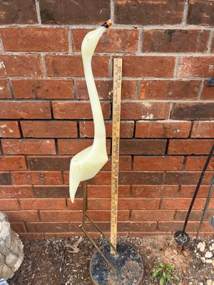 Sale Photo Thumbnail #216: Crane made out of some kind of stone on heavy iron stand - see pics for size