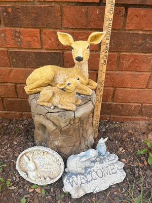 Sale Photo Thumbnail #223: Concrete stump (that's been around a while) and some cool yard friends
