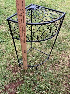 Sale Photo Thumbnail #228: Black corner plant stand - see pics for measurements
