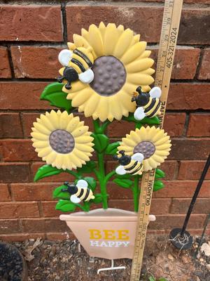 Sale Photo Thumbnail #237: Bee happy metal yard sign
