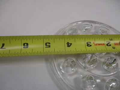 Vintage Clear Glass Flower Frog Floral Stem Holder 16 Holes 5" Diameter Domed