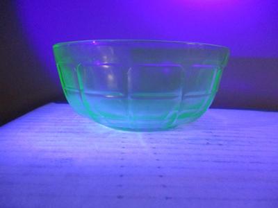 Hazel Atlas Vaseline Green Uranium Glass Bowl