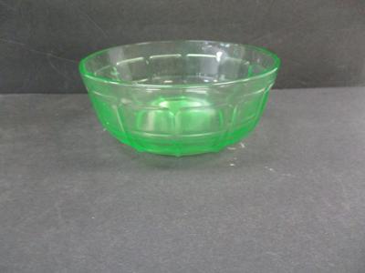 Hazel Atlas Vaseline Green Uranium Glass Bowl