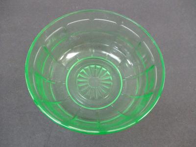 Hazel Atlas Vaseline Green Uranium Glass Bowl
