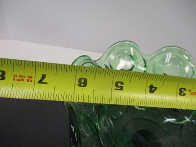 LE Smith Pedestal Green Glass Moon & Stars Compote Candy Dish Emerald & LE Smith Moon & Stars Emerald Green Glass Ashtray