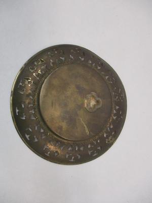 Vintage Solid Brass Wall Plate w/ Foil Print English Scenes Made In England