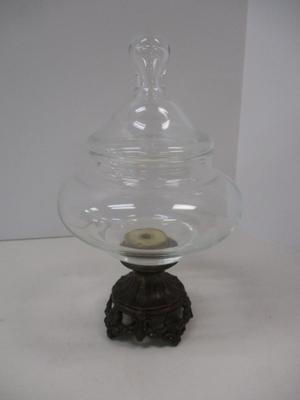 Antique Apothecary Jar With Cast Base