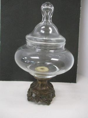 Antique Apothecary Jar With Cast Base