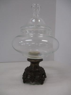 Antique Apothecary Jar With Cast Base