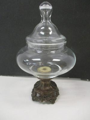 Antique Apothecary Jar With Cast Base