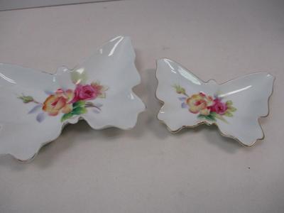 Hand Painted Lefton China Porcelain Trinket Dish Butterfly Shape