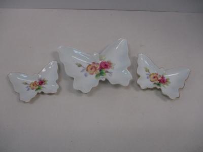 Hand Painted Lefton China Porcelain Trinket Dish Butterfly Shape