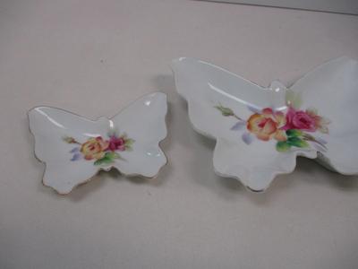 Hand Painted Lefton China Porcelain Trinket Dish Butterfly Shape