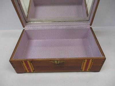 Vintage Pilliod Cedar Jewelry Storage Box With Mirror Swanton Ohio
