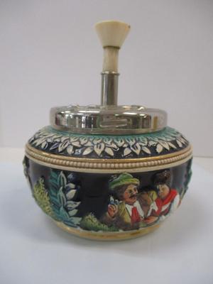 Vintage West Germany Ceramic Ashtray w/ Spin Top