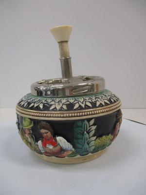 Vintage West Germany Ceramic Ashtray w/ Spin Top
