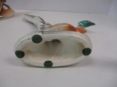 Vintage Napcoware Mallard Duck Planter & Mid Century Royal Copley Pottery Pheasant Statues 1950's