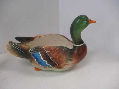 Vintage Napcoware Mallard Duck Planter & Mid Century Royal Copley Pottery Pheasant Statues 1950's