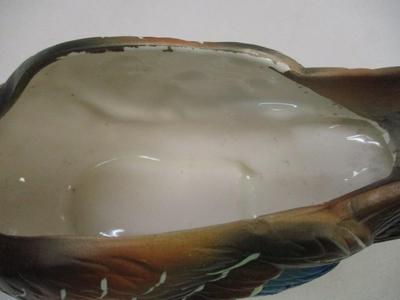 Vintage Napcoware Mallard Duck Planter & Mid Century Royal Copley Pottery Pheasant Statues 1950's
