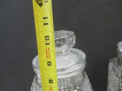 Vintage Koeze's Apothecary Clear Glass Jar Kitchen Canisters w/ Sealing Lid 1986