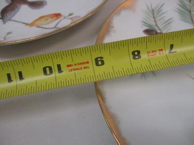 Antique Lefton Hand Painted Japan Cardinal & Thrush Plates