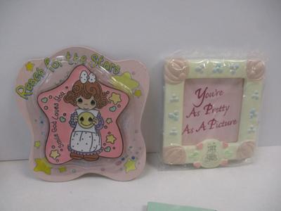 Precious Moments Pillow Magnets & Picture Frame & Santa Brooch