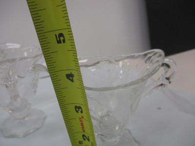 Vintage Heisey Orchid Etched Glass Waverly Line Footed Creamer & Sugar Set