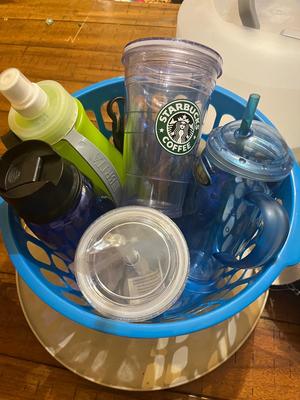 Sale Photo Thumbnail #279: Cake holder, platter, mugs and cups and more