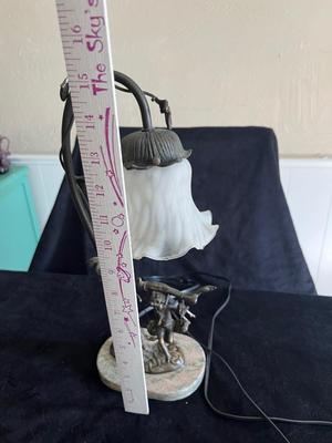 Sale Photo Thumbnail #372: Very nice lamp with swinging iron fairy - does work