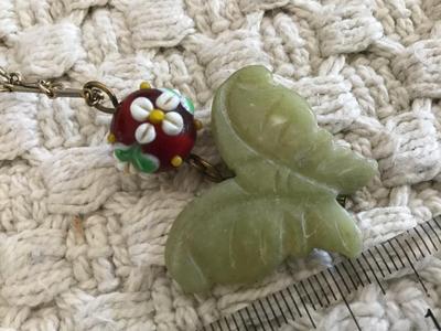 Lenora Dame Vintage Necklace. Stone Art Glass Bead