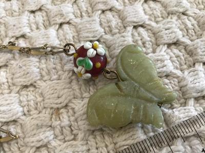 Lenora Dame Vintage Necklace. Stone Art Glass Bead