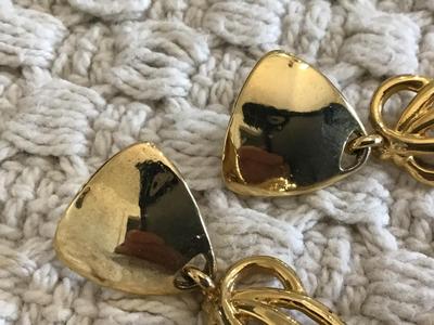 Gold Tone Dangle Drop Earrings