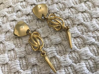 Gold Tone Dangle Drop Earrings